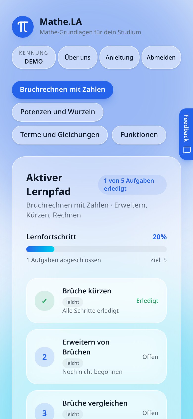 Aufgabenliste am Handy mit der nächsten offenen Aufgabe